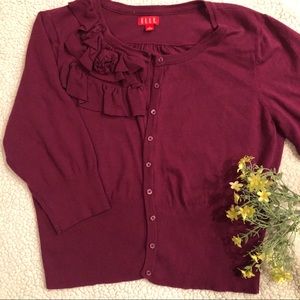 Elle, XL, burgundy Cardigan